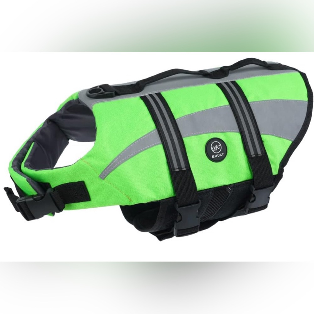 NWOT Size L Green EMUST Dog PFD Lifevest Life Preserver